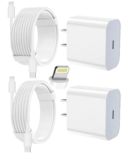 iPhone Charger Apple Charger,[Apple MFi Certified]2 Pack Apple Type C Wall Charger Block with 2 Pack [6FT&10FT] Long USB C to Lightning Cable for iPhone 14/13/12/12 Pro Max/11/Xs Max/XR/X,AirPods Pro - Image 1