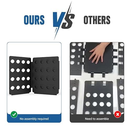 Shirt Folder Board Mini Clothes Folding Board Durable Plastic T-Shirt Folder Easy to Fold Shirts Board T Shirt Folder Laundry Folding Board Folding Tool for Kids and Adults Black thumbnail 6