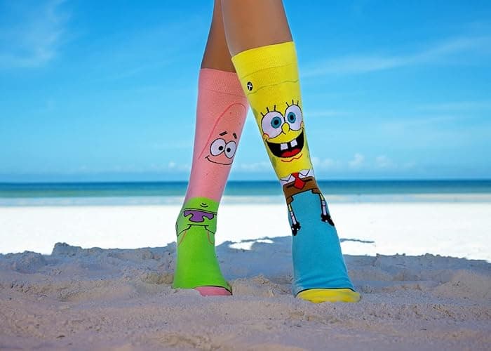 Odd Sox – SpongeBob & Patrick Crew Socks - Official Nickelodeon Funny 90s Cartoon Socks - Size for Men & Women, Bright Novelty Crazy Sock, Comfy Cotton Blend, Fun Gift for TV Fans, Teens & Adults thumbnail 2