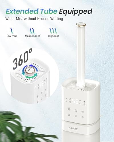 AILINKE Smart Humidifier Large Room, 2.1Gal/8L Humidifiers for Bedroom with Extended Tube&Night Light, Whole House Cool Mist Humidifiers, WIFI App&Voice Control, School/Office/Warehouse, White thumbnail 6