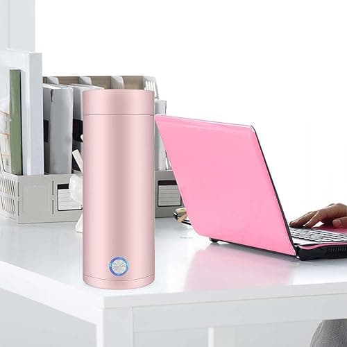 ⭐️Travel Electric Kettle, 14oz Portable Electric Kettle Stainless Steel Leakproof Fast Boiling Water with Auto Shut-Off and Boil Dry Protection for Office, Outdoor Use, Pink thumbnail 2