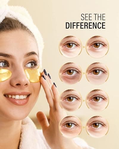 Maskiss 24k Gold Under Eye Patches (25 Pairs), eye mask, Collagen Skin Care Products, Eye Patches for Puffy Eyes, eye masks for dark circles and puffiness thumbnail 4