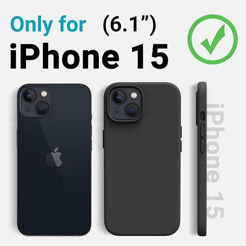 AOTESIER Compatible with iPhone 15 Case, Full Body Food-Grade Silicone Wear-Resistant, Anti-Drop Protection with Soft Anti-Scratch Microfiber Lining Phone Case for iPhone 15, 6.1 inch, Black thumbnail 7