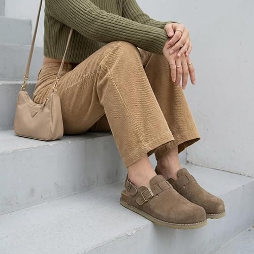 CUSHIONAIRE Brooklyn Genuine Suede Slingback Clogs for Women with Buckle | Casual Shoes thumbnail 2