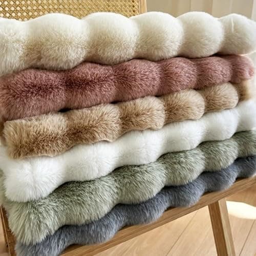 rlmiesy Faux Fur Round Rugs for Bedroom, Soft Plush Round Area Rug for Nursery, Shaggy Carpet for Living Room, Fluffy Circle Rugs Non Slip Carpet for Kids Room thumbnail 5