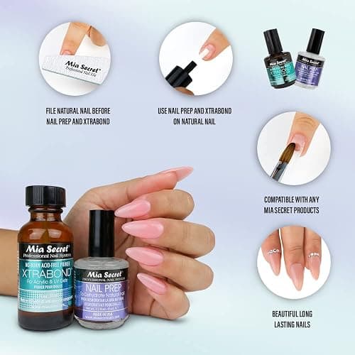 Mia Secret Professional Nail Prep pH Balance Dehydrator & XtraBond Acid-Free Primer 0.5 oz + thumbnail 2