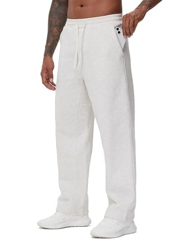 THE GYM PEOPLE Men's Baggy Fleece Workout Sweatpants with Pockets Drawstring Lounge Athletic Running Pants - Image 1