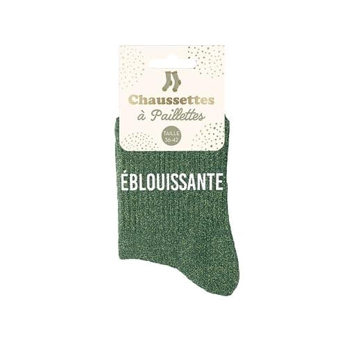 Chaussettes vertes paillettes "Eblouissante" thumbnail 3