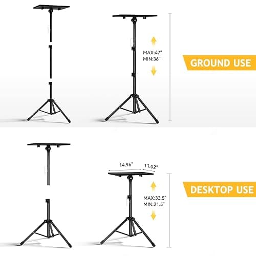 Facilife Projector Stand Tripod - Laptop Tripod Projector Stand Adjustable Height 22 to 47 Inch, Projector Tripod Stand, Tripod for Porjector, Projector Stand for Outdoor Movies thumbnail 3