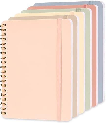 EHME EHME EHME 6 PCS Small Spiral Notebook 5x7, Cute Aesthetic Spiral Journal Note book for Women & Men, Spiral Bound Journals for Work School Note Taking Business, Journals for Writing 50 Sheets - Image 1