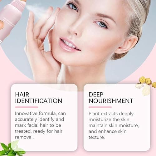Hair Identifier Spray For Face Shaving, Hair Identifying Spray, Face Hair Identifier Spray, Moisturizing And Skin Care Dermaplaner Set Spray, suitable for all skin types(1 Spray + 4 Razors) thumbnail 7