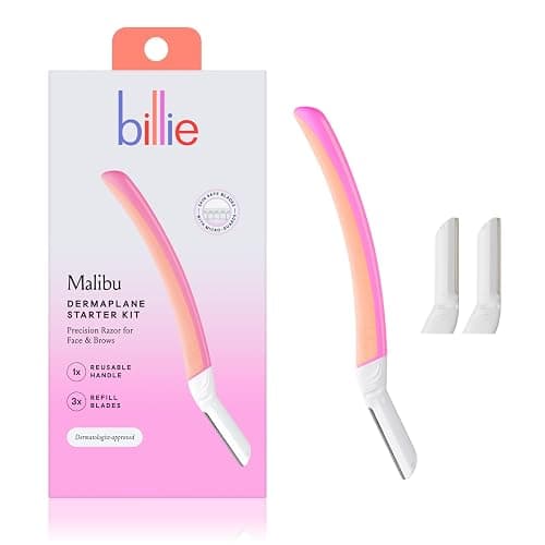 Billie - Dermaplane Starter Kit - Reusable Handle + 3 Refill Blades - Remove Facial Hair + Perfectly Shape Brows - Dermatologist-Approved - Malibu - Image 1