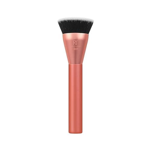 Real Techniques Snatch + Sculpt Contour Makeup Brush, For Liquid and Cream Contour and Bronzer, Flat Top and Oval Head For Blending and Buffing, Dense,1 Count - Snatch + Sculpt Contour Makeup Brush thumbnail 2