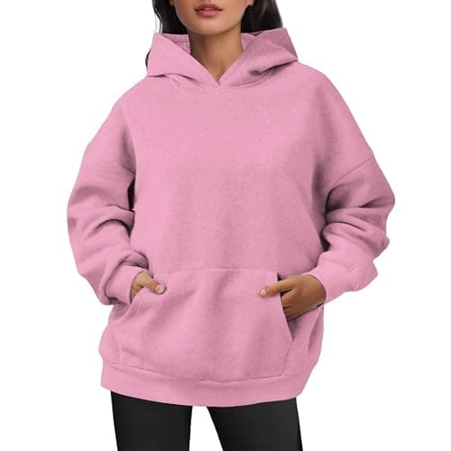 Hoodies for Women Teen Girls 2025 Fall Outfits Trendy Plain Hoodie Plus Size Oversized Sweatshirt Cute Aesthetic Clothes thumbnail 3