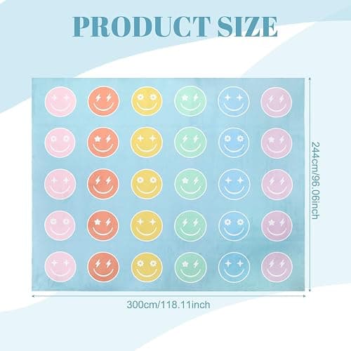 Maasechs 8 x 10ft Circle Time Classroom Rug Smile Face Pastel Emotional Feeling Sensory Corner Items Teacher Rug Educational Soft Fluffy Carpet Floor Mat for Nursery Homeschool Playroom Elementary thumbnail 2