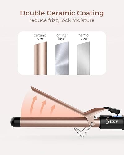 1 Inch Extra Long Barrel Curling Iron, Ceramic Tourmaline Curling Wand Professional Dual Voltage thumbnail 4