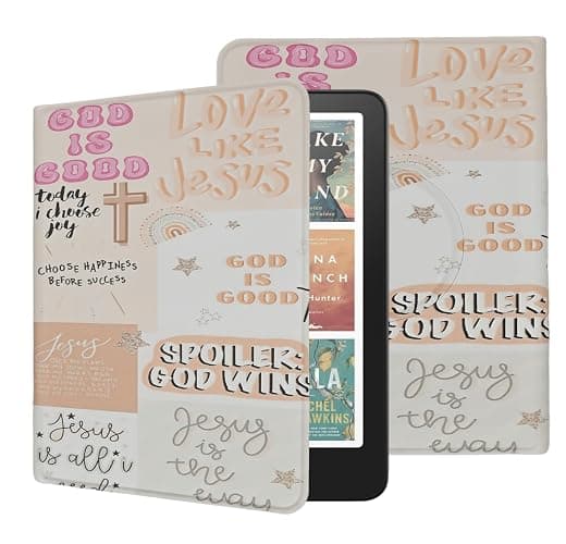Case for All-New Kindle Paperwhite 12th Gen, 2024 and Kindle Colorsoft Signature Edition, God is Good Quotes Lightweight PU Leather Stand TPU Cover with Auto Sleep Wake - Image 1