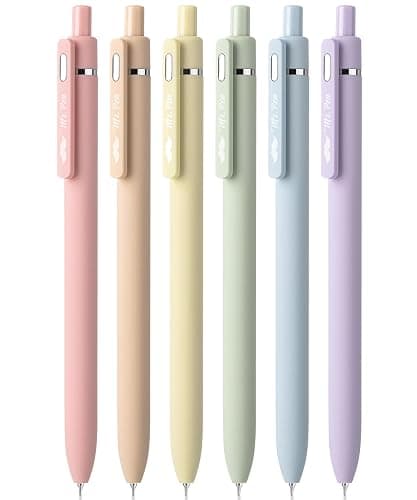 Mr. Pen- Retractable Gel Pens, 6 Pack, Black Ink, Pastel Barrels | Fine Point 0.5 mm, Fast Dry, Smooth Writing, Gel Ink Pens for Drawing, Writing Planner and School Supplies - Image 1