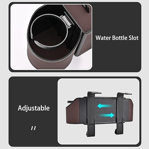 Joezhe Back Seat Car Organizer,4 in 1 Multifunctional Car Back Seat Storage Box with Drink Cup Holder Tissue Box, for Hold Phone,Snacks, Drinks, Handbag-Black thumbnail 5