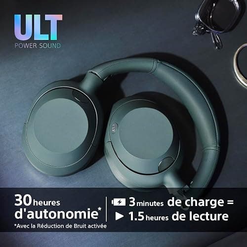 Sony ULT Wear - Casque sans Fil Bluetooth avec ULT Power Sound, Basses Profondes, réduction de Bruit, qualité d'appel Claire, jusqu'à 30 Heures d'autonomie de la Batterie, iOS et Android - Noir thumbnail 8