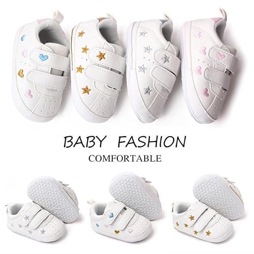 Clowora Baby Boys Girls Shoes Non-Slip Rubber Sole Sneakers Infant First Walking Toddler Crib Shoes Newborn Loafers Flats. thumbnail 5