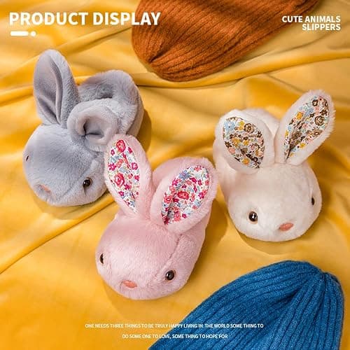 Fadezar Toddler Rabbit Winter Slippers - Soft Plush Indoor Bunny Slippers for Girls & Boys thumbnail 6