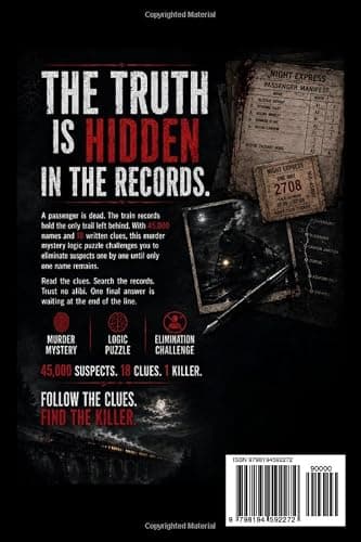 The Train Killer: The 45000 Record Murder Mystery Logic Puzzle - Search the 18 Clues in the Records, Eliminate Suspects and Find the Killer (Who is The Killer) thumbnail 2