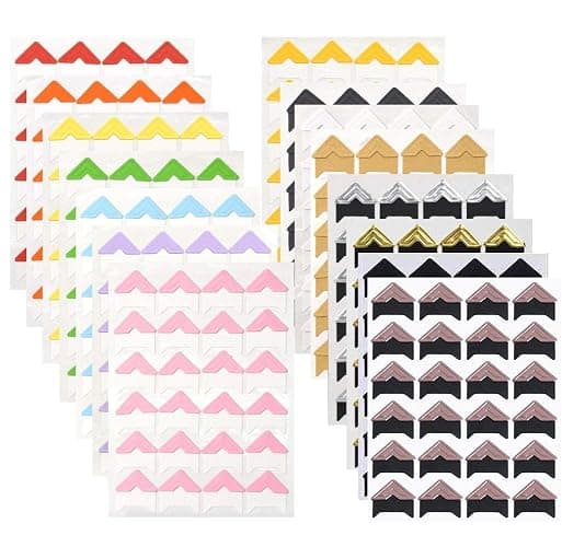 360 Count Self-Adhesive Acid Free Photo Corners for Scrapbooks Memory Books (Multicolor) - Image 1