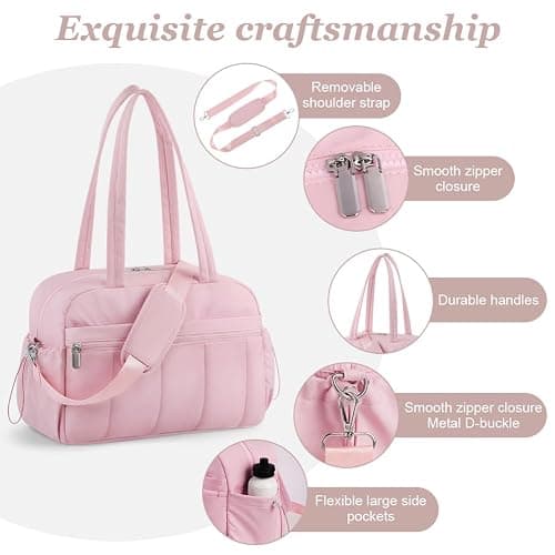 HOTUT Womens Gym Bag,Easyjet Cabin Bag 43x30x18 Underseat,Large Holdall/Cabin/Hospital/Travel Duffel/Gym Bag with Wet Pocket,Ultra Lightweight,for Sports and Travel thumbnail 4