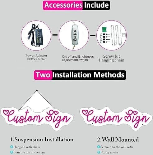 XIMAQIS Your Nails are Like Really Pretty Neon Sign 28inch Beauty Salon Signboard, Nail Studio Neon Light, Nail Salon Led Sign, Custom Beauty Room Wall Decor -Pink&White thumbnail 6