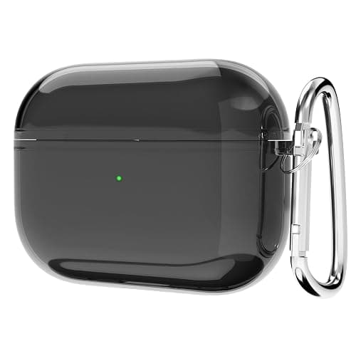 Svanove for Airpods Pro Case Clear Hard Plastic, Transparent Simple Cute Airpods Pro 1st Generation Case with Keychain, Y2k Aesthetic Trendy Airpods Cover Accessories for Women Girl, Black - Image 1