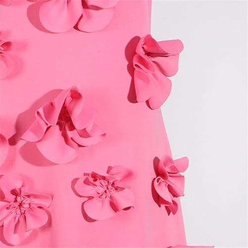 platlogy Women's Desinger 3D Flowers Summer Evening Party Dress Stand Collar Sleeveless Formal Maxi Dresses thumbnail 6