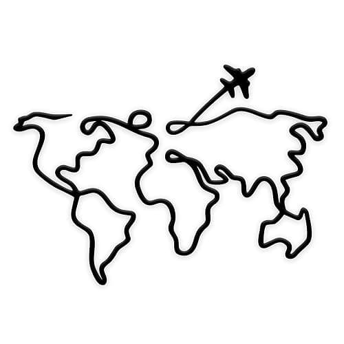 Xedatric World Map Wall Decor – Minimalist Metal Art for Travel Lovers – Perfect Travel Wall Art and Home Décor Accent - Image 1