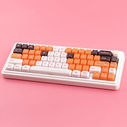 TYRIXKI Ceramic Jade Calico Cat Keycaps, 148 Keys Translucent Orange Jelly Cute Keycaps Mao Profile Creamy Custom Keycap for Cherry Gateron MX Swithes Mechanical Keyboards thumbnail 5