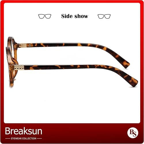 Breaksun Fashion Oval Glasses for Women Men Retro Round Tortoise Frame Blue Light Glasses Nerd Eyeglasses thumbnail 5