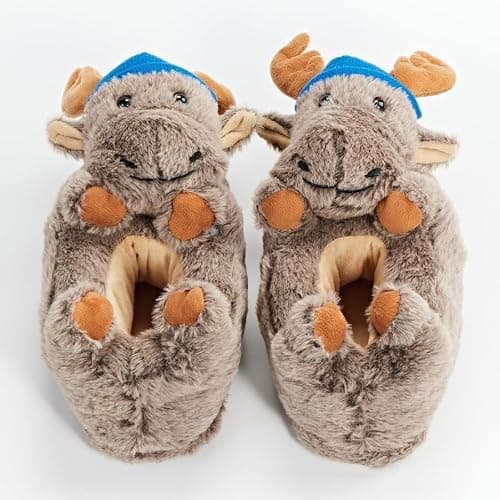 ooohyeah Women's Animal Plush Slippers | Cute Cozy Fuzzy House Shoes, Non-Slip Sole, Warm Indoor Bedroom Shoes for Home, Gift Choice thumbnail 3