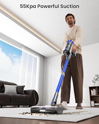 Cordless Vacuum Cleaner, Upgraded 650W 55KPA 70Mins Cordless Stick Vacuum Cleaner with Self-Standing and Touch Screen, Anti-tangle Wireless Vacumm, Vacuum Cleaners for Home/Pet Hair/Carpets/Floors thumbnail 2