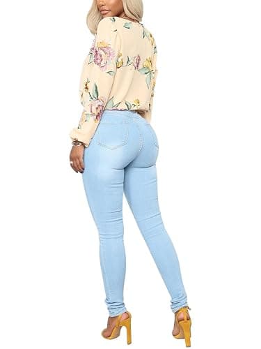 KUNMI Womens Classic High Waisted Skinny Stretch Butt Lifting Jeans Slim Fit Denim Pants thumbnail 6