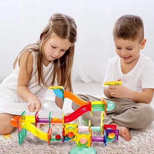 Desire Deluxe Marble Run Ball Magnetic Building Blocks Kids Montessori Toys – Construction Tiles for Boys & Girls 3–8-Year-Old – Great Birthday thumbnail 2