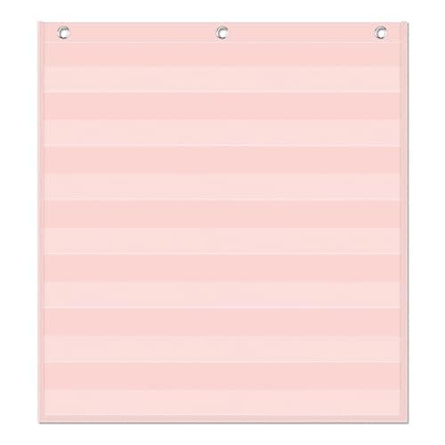 Godery Pink 7 Pocket Chart for Classroom (28" x 28")(Pink) - Image 1
