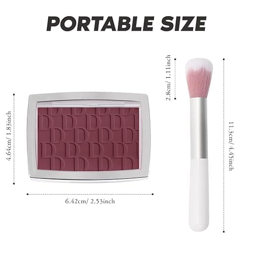 LYBHDAFA Berry Blush Powder Blush for Cheeks with Brush, Matte Blush Palette Blush Powder Face Blusher, Natural Blendable Formula Silky Lightweight Makeup Blush Rubores de Maquillaje, 006# thumbnail 8