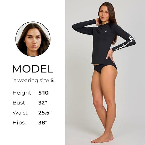 Champion Rash Guard for Women, Womens Rash Guard Long Sleeve Shirts, Rashguard Swim Shirt Women UPF 50+ SPF & UV Protection thumbnail 5