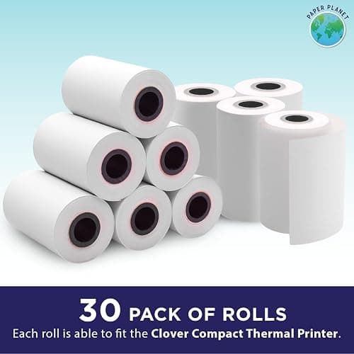PaperPlanet Thermal Receipt Paper for Clover Compact | 30 Rolls thumbnail 2