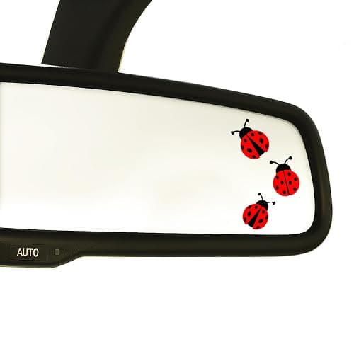 6 x Ladybug Rearview Mirror Decal, Tiny Ladybug Sticker, Waterproof Vinyl Mini Ladybug Sticker, Car Stickers, Laptop Sticker, Water Bottle Decal, Tumbler Decor for Women, 1.6” - Image 1