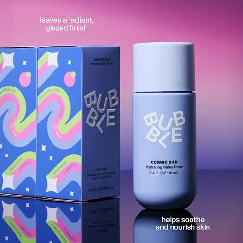 Bubble Skincare Cosmic Silk Hydrating Milky Toner - Ceramide-Rich Face Toner for Dry, Dehydrated Skin with Hyaluronic Acid, Maple Sap Water, Allantoin - Radiant, Glazed Look (100ml) thumbnail 5