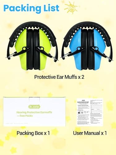 Dr.meter Noise Cancelling Headphones For Kids 2PACK, 27.4SNR Kids Ear Protection Ear Muffs for Toddler Hearing Protection, Noise Reduction Earmuffs for Monster Jam, Autism Sensory, Focus, Fireworks thumbnail 8