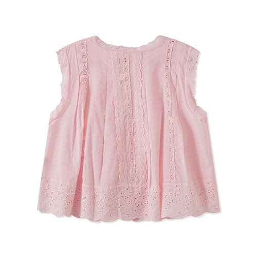 Women Boho Lace Trim Tank top Sleeveless Button Down Front Tie Lace Babydoll Tops Flowy Crop Top Beach Vacation Tops thumbnail 7