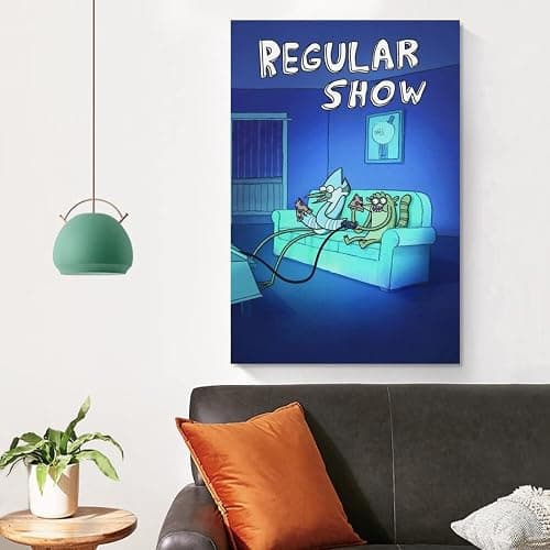 JIANLE American Comedy Animation Regular Show Poster Canvas Wall Art Prints Poster Gifts Photo Picture Painting Posters Room Decor Home Decorative 12x18inch(30x45cm) thumbnail 4