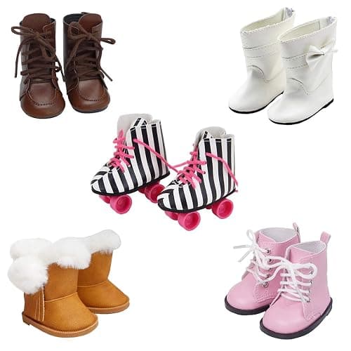 Etistta 6 Pairs of Doll Shoes 2 Pairs of Socks Fits for 18 inch Doll Shoes American Dolls Accessories thumbnail 2
