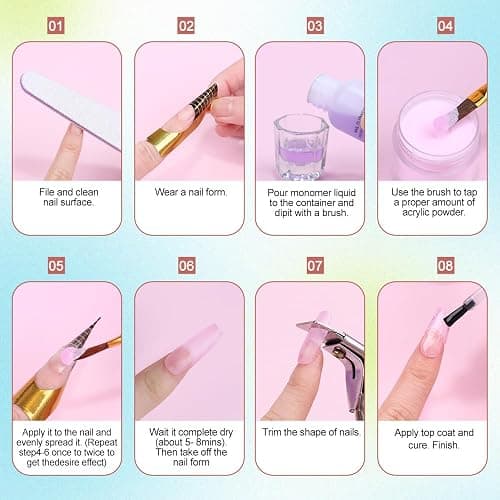 Acrylic Nail Kit, 24 Colors Acrylic Nail Powder Set (10g/0.35oz Jars), 3D Gel Nail Art, Long-Lasting, Easy-to-Blend, Ideal for DIY Nail Art & Salon Professionals, No Nail Lamp Needed thumbnail 4